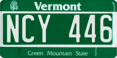 VT license plate NCY446