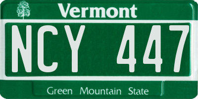 VT license plate NCY447
