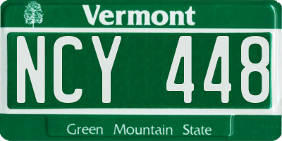 VT license plate NCY448