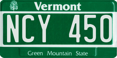 VT license plate NCY450