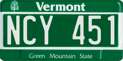 VT license plate NCY451