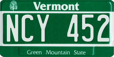 VT license plate NCY452