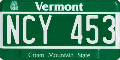 VT license plate NCY453