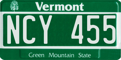 VT license plate NCY455