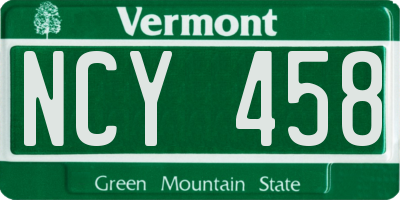 VT license plate NCY458