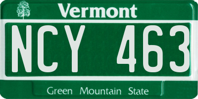 VT license plate NCY463