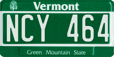 VT license plate NCY464