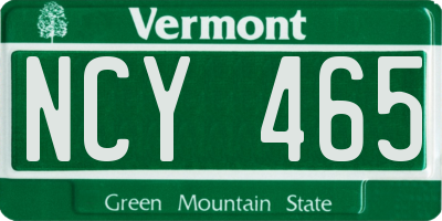 VT license plate NCY465