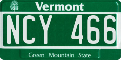 VT license plate NCY466