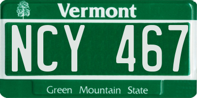 VT license plate NCY467