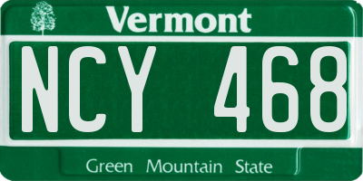 VT license plate NCY468