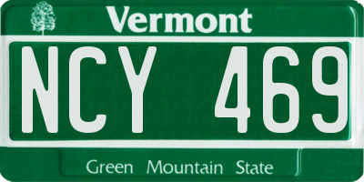 VT license plate NCY469
