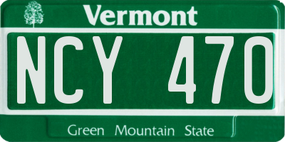 VT license plate NCY470