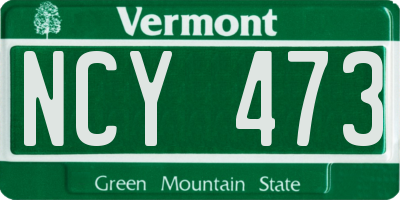 VT license plate NCY473