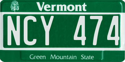 VT license plate NCY474