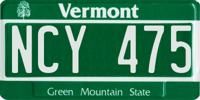 VT license plate NCY475