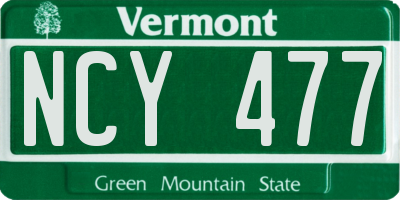 VT license plate NCY477