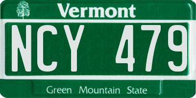 VT license plate NCY479