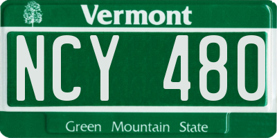 VT license plate NCY480