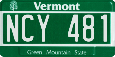 VT license plate NCY481
