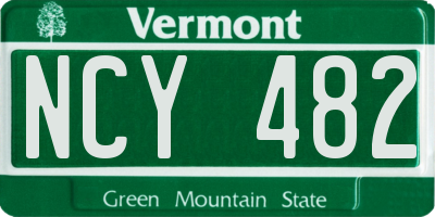 VT license plate NCY482