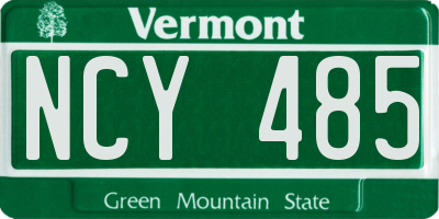 VT license plate NCY485