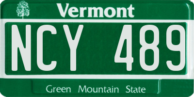 VT license plate NCY489
