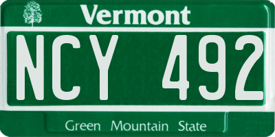 VT license plate NCY492