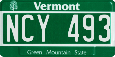 VT license plate NCY493