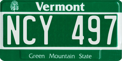 VT license plate NCY497