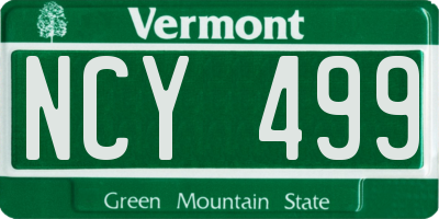 VT license plate NCY499