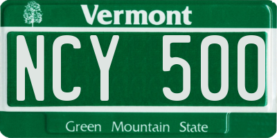 VT license plate NCY500
