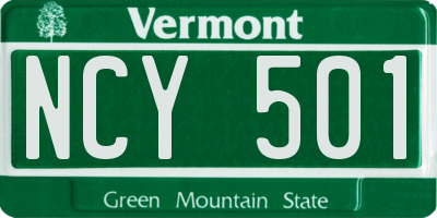 VT license plate NCY501