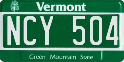 VT license plate NCY504