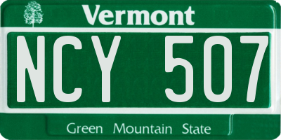 VT license plate NCY507