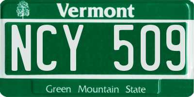 VT license plate NCY509