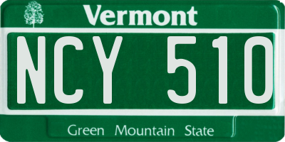 VT license plate NCY510