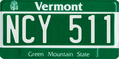 VT license plate NCY511