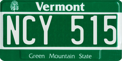 VT license plate NCY515