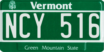 VT license plate NCY516