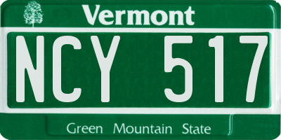 VT license plate NCY517