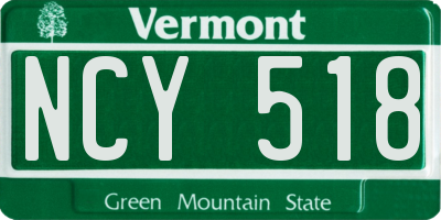 VT license plate NCY518