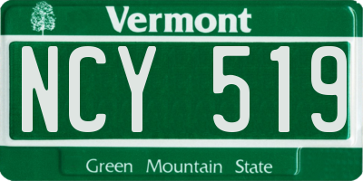 VT license plate NCY519