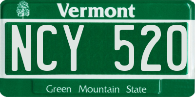 VT license plate NCY520