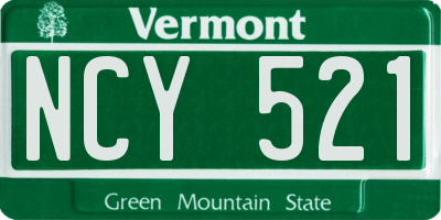 VT license plate NCY521