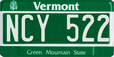 VT license plate NCY522