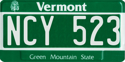 VT license plate NCY523