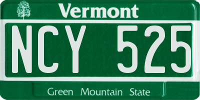 VT license plate NCY525