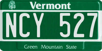 VT license plate NCY527
