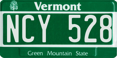 VT license plate NCY528
